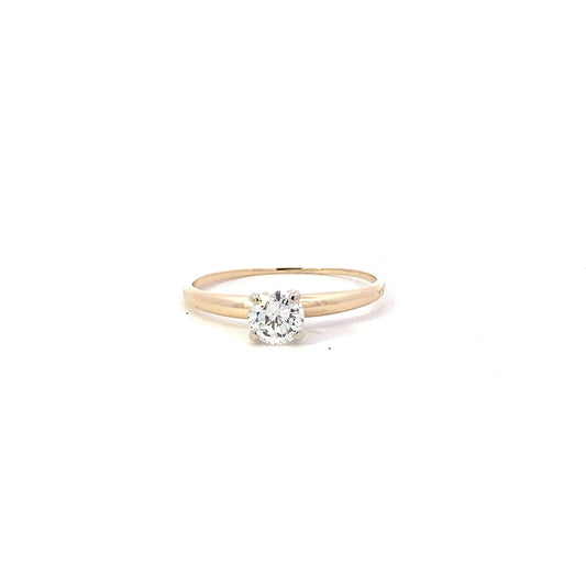 14K Yellow & White Gold Women's Diamond Solitaire Ring - 0.50ct - ipawnishop.com