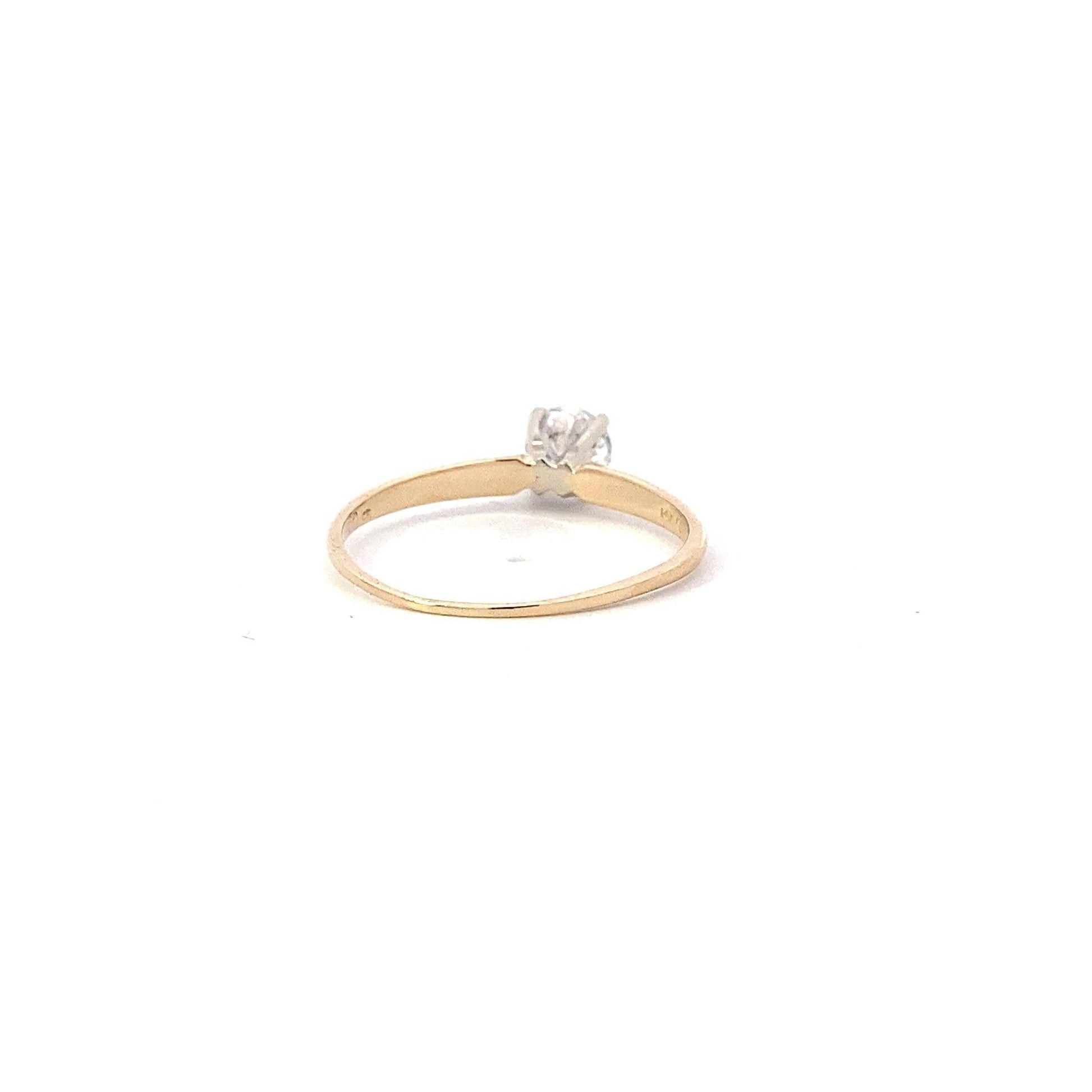 14K Yellow & White Gold Women's Diamond Solitaire Ring - 0.50ct - ipawnishop.com