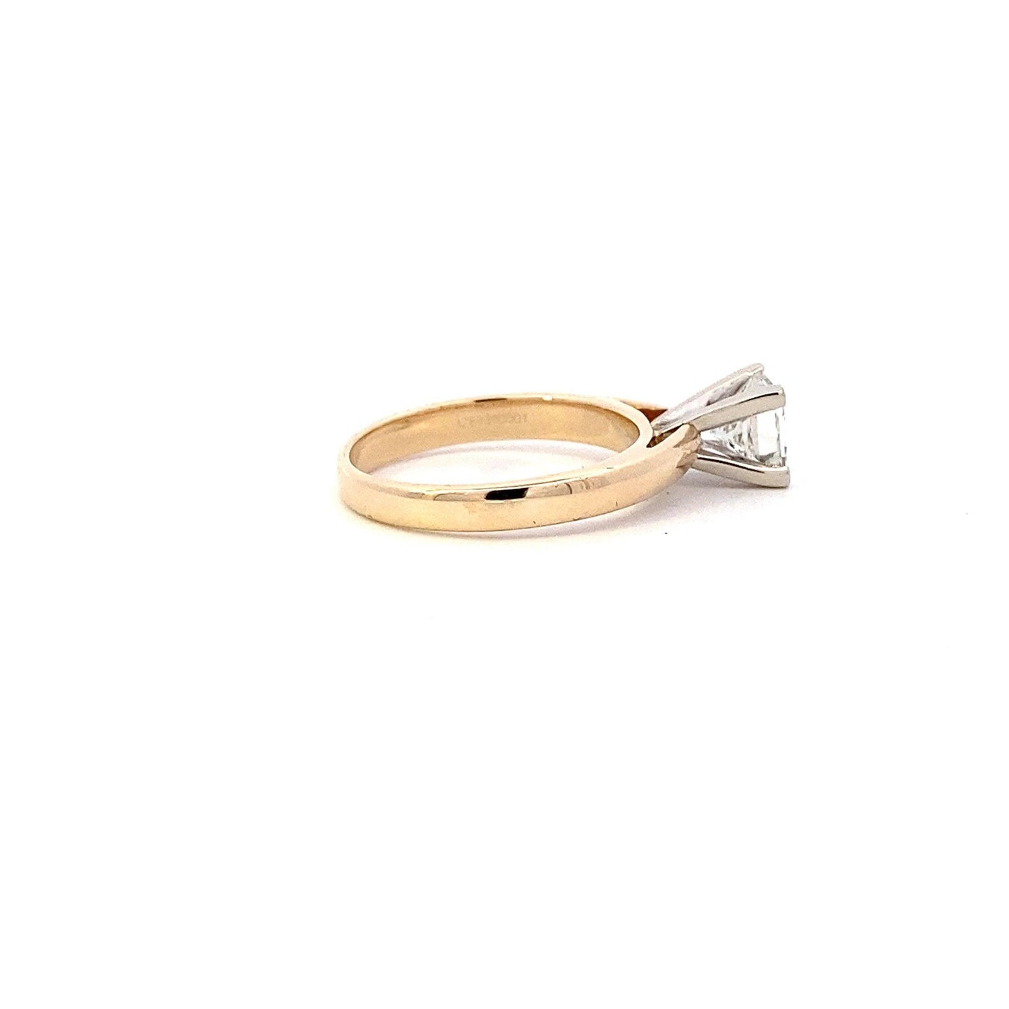 14K Amarillo y Oro Blanco Anillo Solitario de Diamantes de la Mujer - 1.0ct - ipawnishop.com