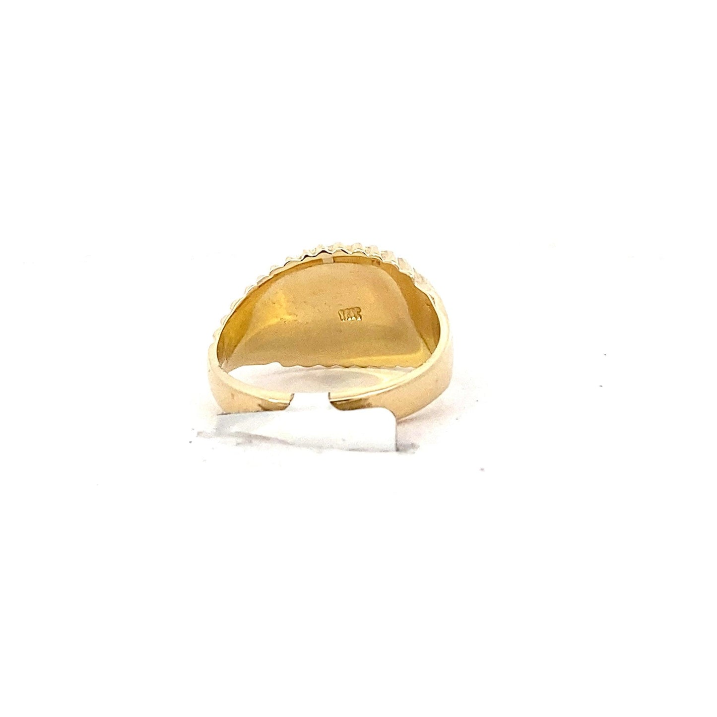 14K Yellow Gold 12x10MM Oval Signet Ring - ipawnishop.com