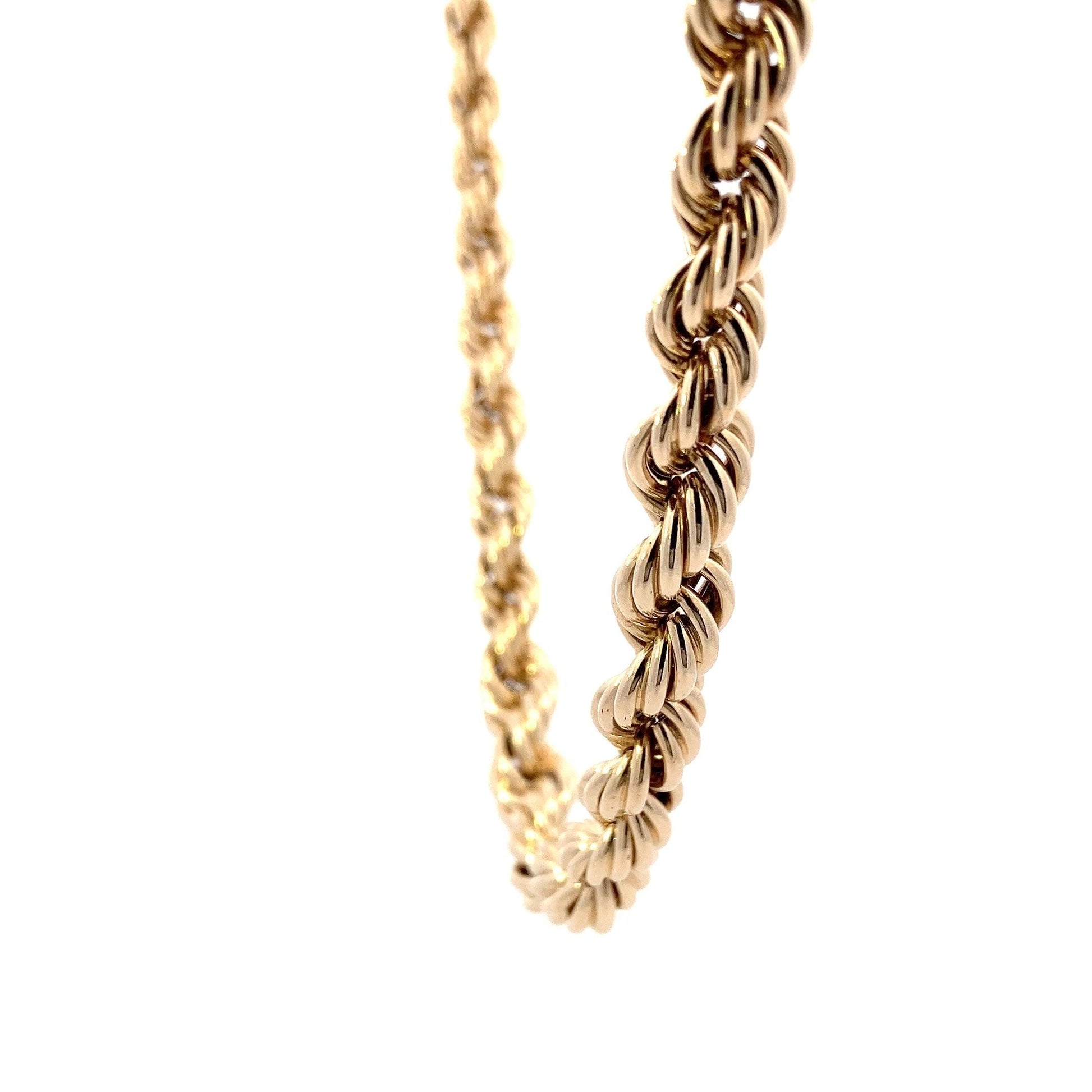 14K Yellow Gold 16", 7-10MM Hollow Rope Chain - ipawnishop.com