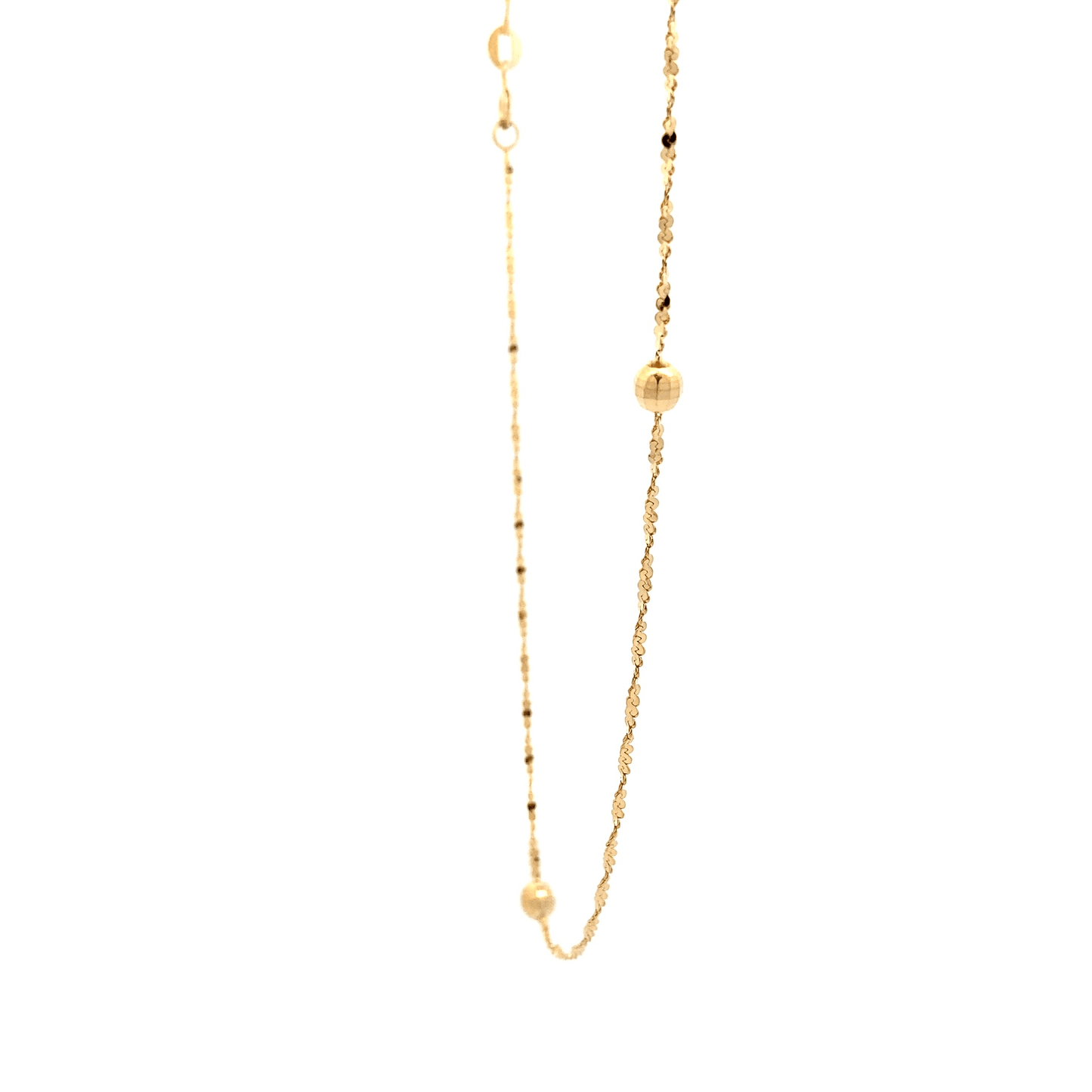 14K Yellow Gold 32" Beaded Twisted Serpentine Chain - ipawnishop.com