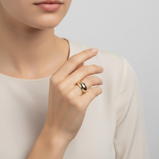 14K Yellow Gold 7.8MM Half Round Band