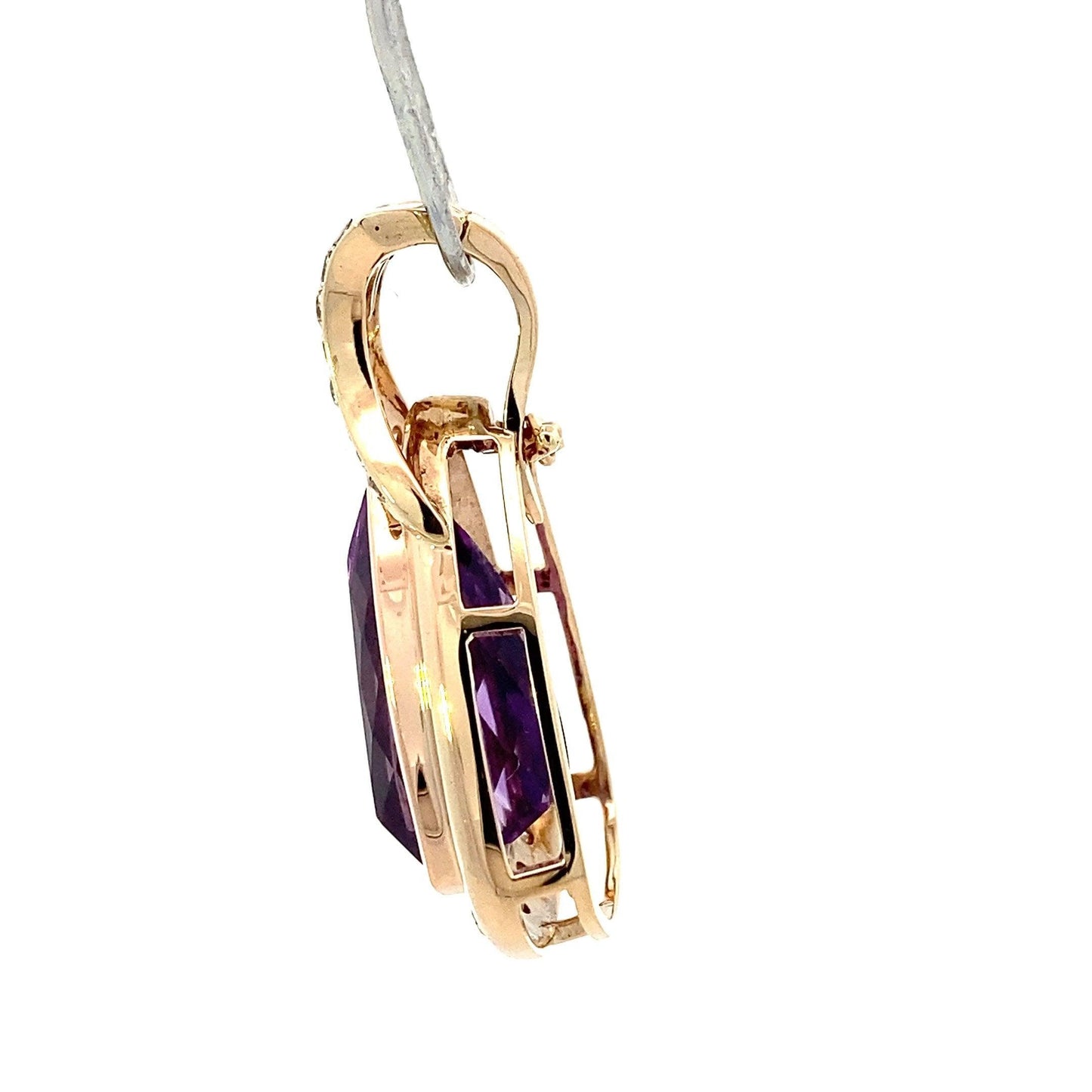 14K Yellow Gold Amethyst & Diamond Pendant - 0.46ct - ipawnishop.com