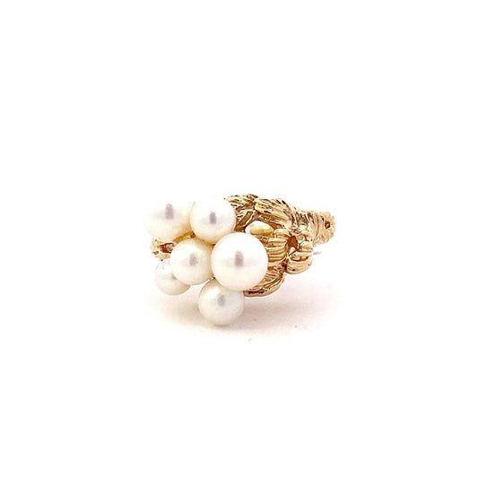 14K Yellow Gold & Akoya Pearl Women's Ring - ipawnishop.com