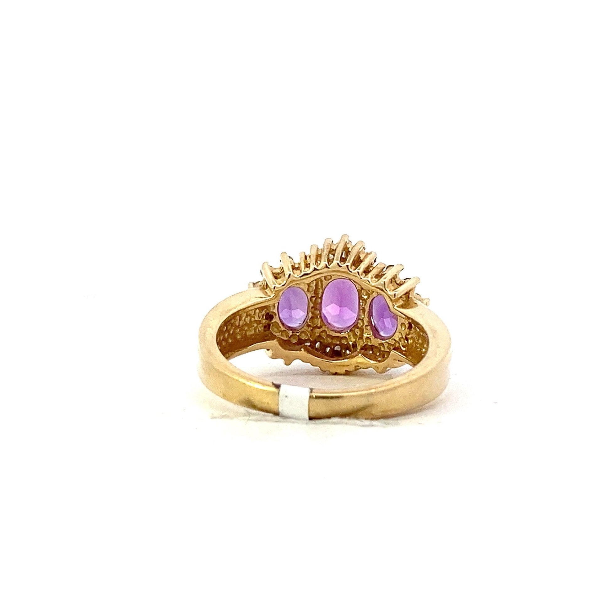 14K Yellow Gold & Amethyst Women's Diamond Ring - 0.24ct - ipawnishop.com