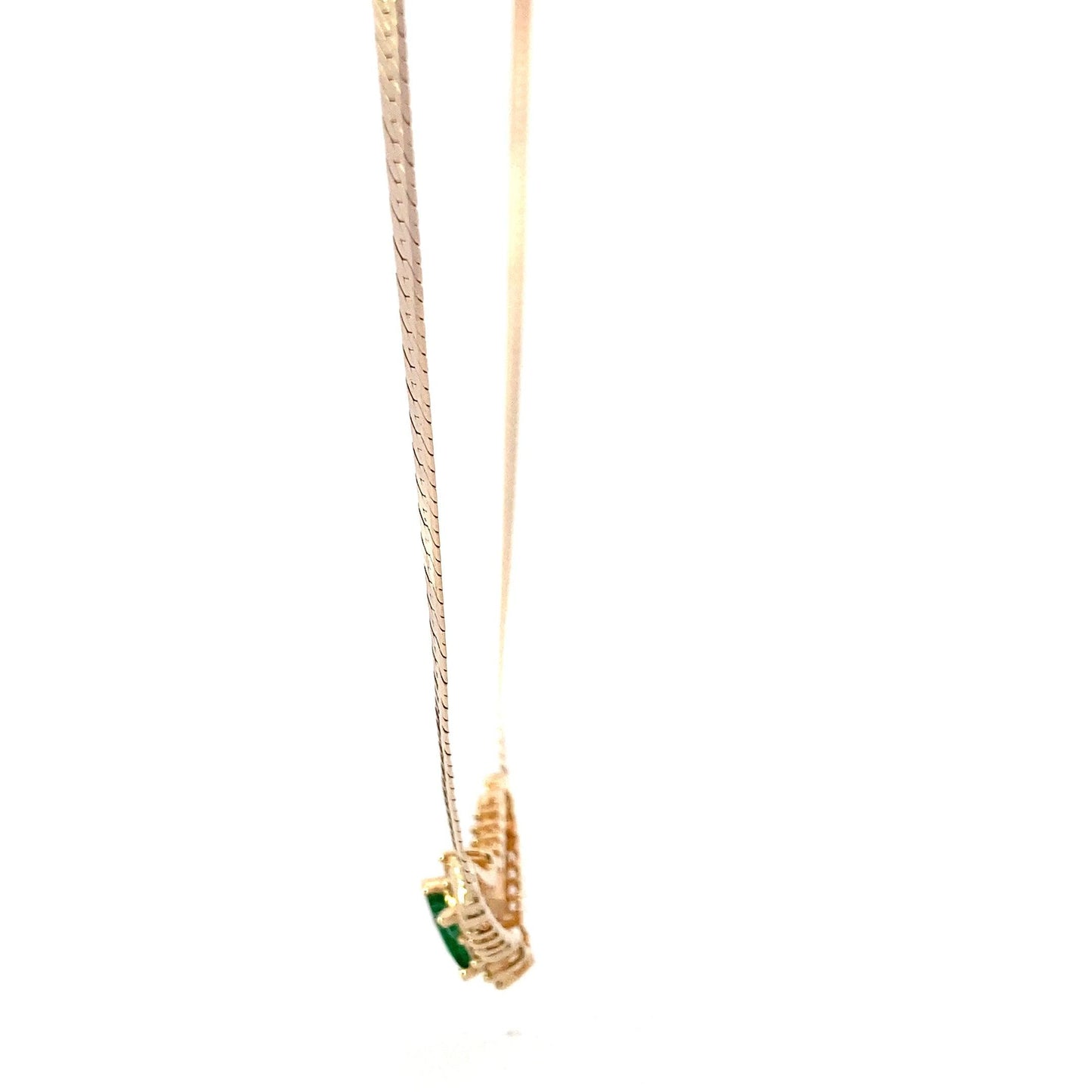 Collar de Oro Amarillo 14K y Diamante Esmeralda en Espiga - 0.57ct - ipawnishop.com