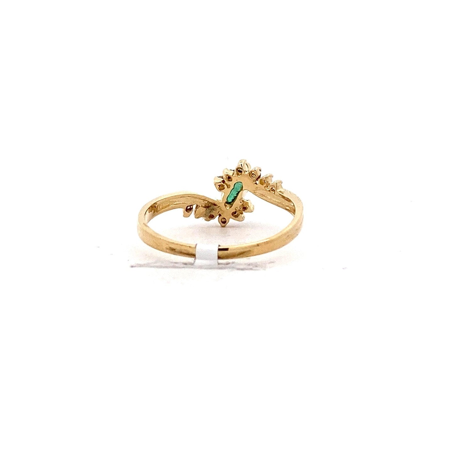 14K Yellow Gold & Emerald Women's Diamond Ring - 0.13ct - ipawnishop.com