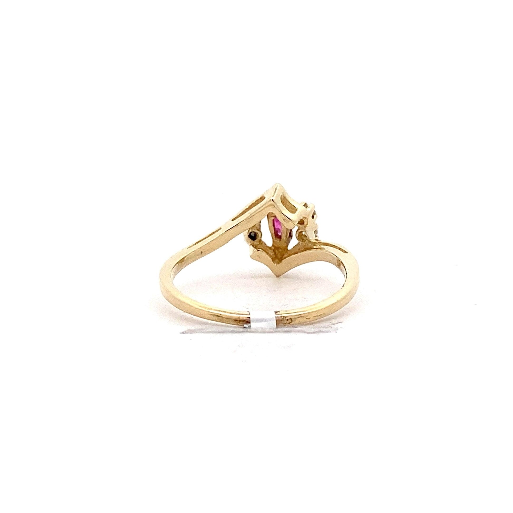 14K Yellow Gold & Ruby Women's Diamond Ring - 0.08ct - ipawnishop.com