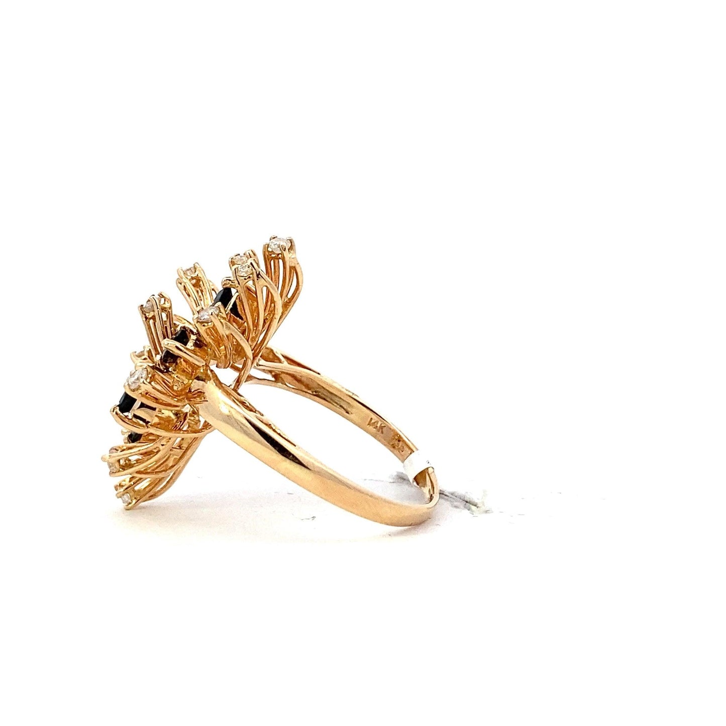 14K Yellow Gold & Sapphire Women's Diamond Ring - 0.33ct - ipawnishop.com