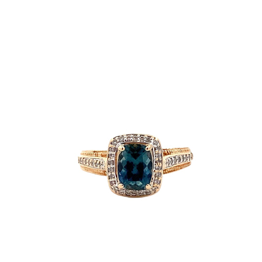 14K Yellow Gold & Sapphire Women's Diamond Ring - 1.92ct - ipawnishop.com