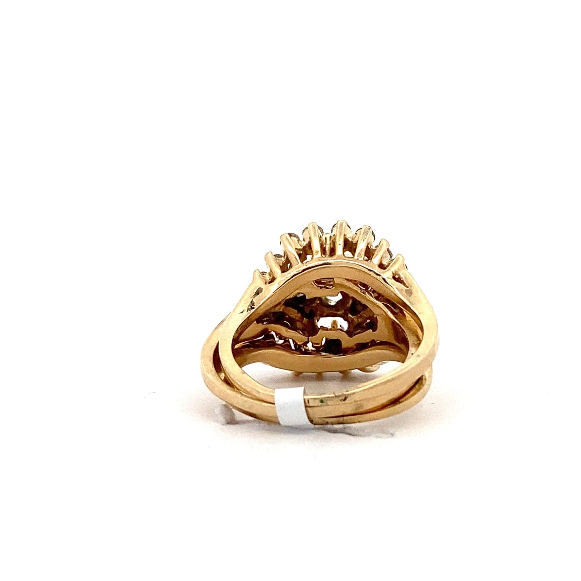 14K Yellow Gold Diamond Engagement & Wedding Ring Set - 1.37ct - ipawnishop.com