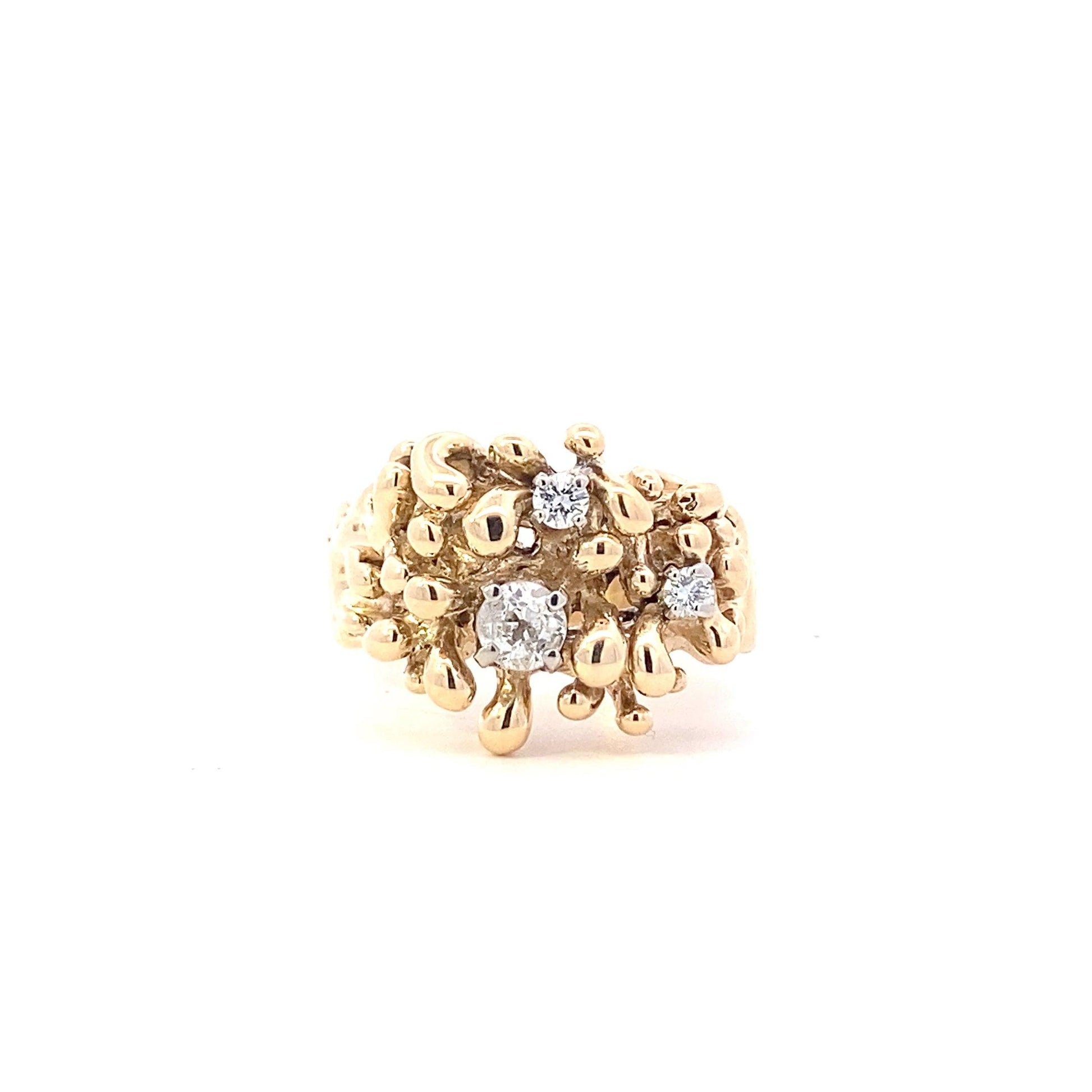 Anillo de Oro Amarillo 14K Diamante Nugget - 0.36ct - ipawnishop.com