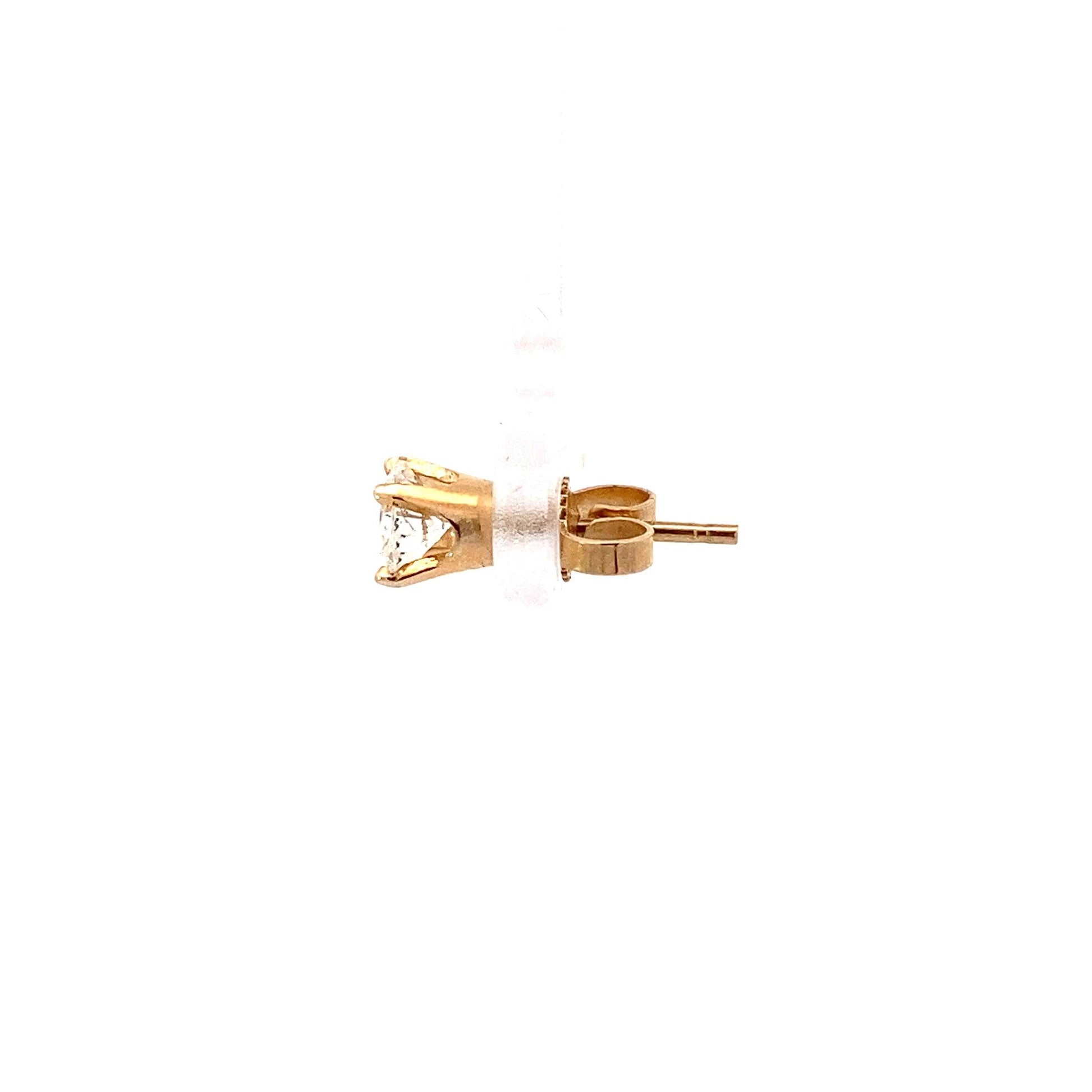 14K Yellow Gold Diamond Solitaire Earring - 0.41ct - ipawnishop.com