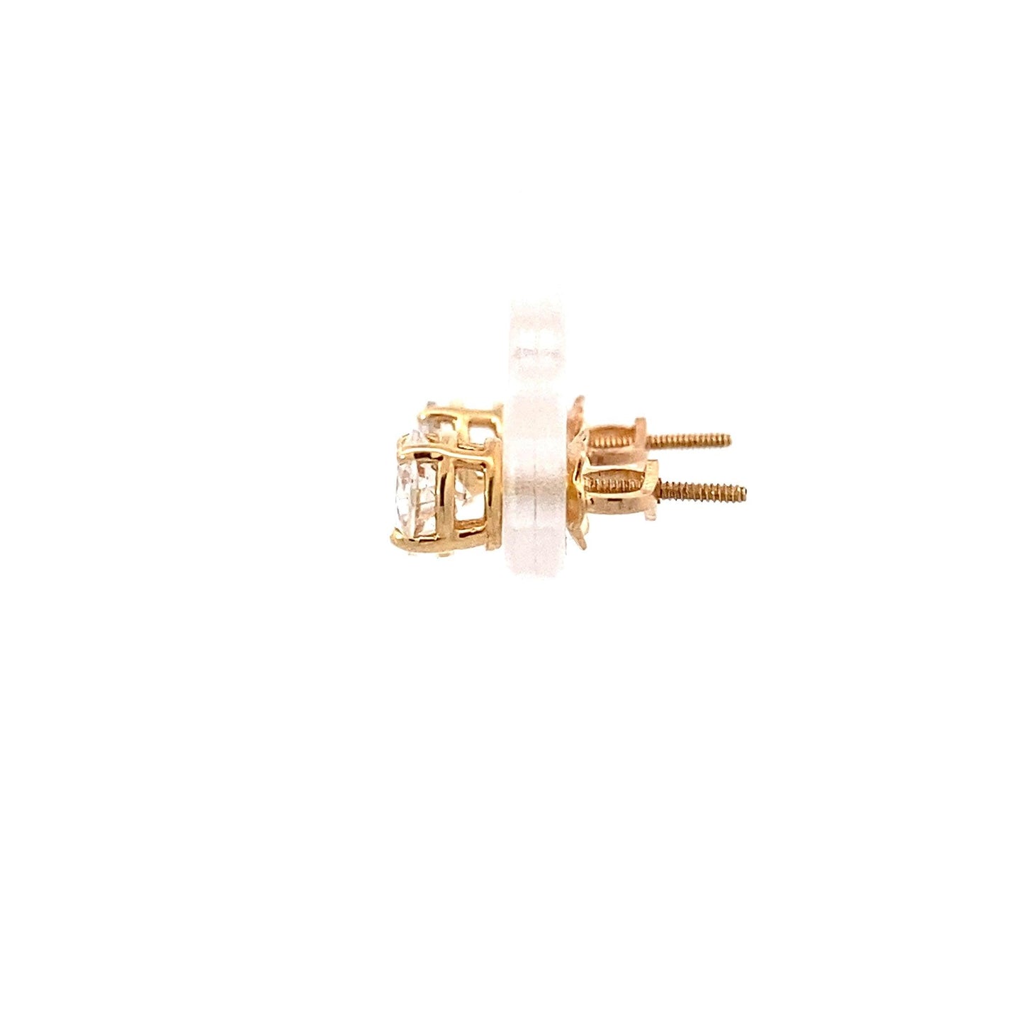 14K Yellow Gold Diamond Solitaire Earrings - 1.01ct - ipawnishop.com