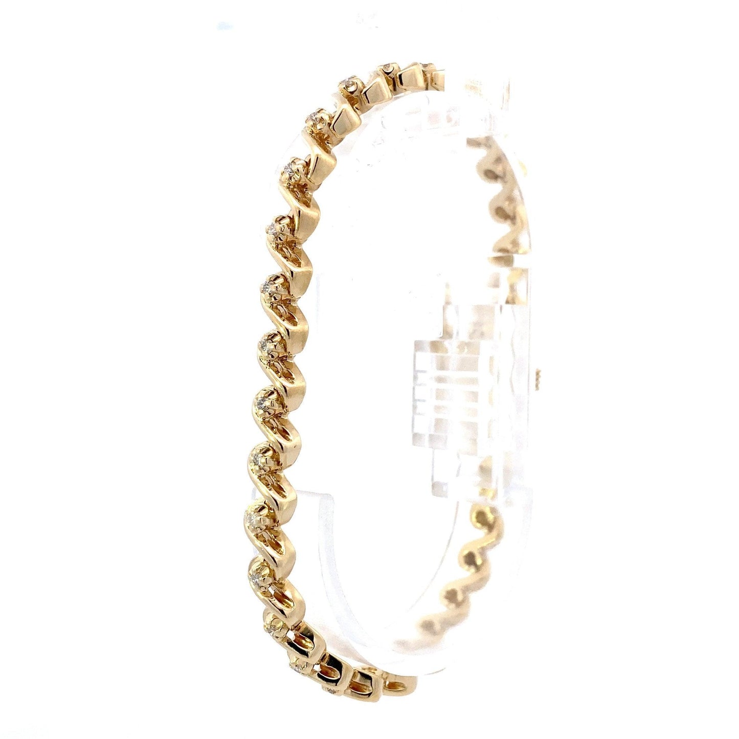 14K Yellow Gold Diamond Tennis Bracelet - 0.59ct - ipawnishop.com