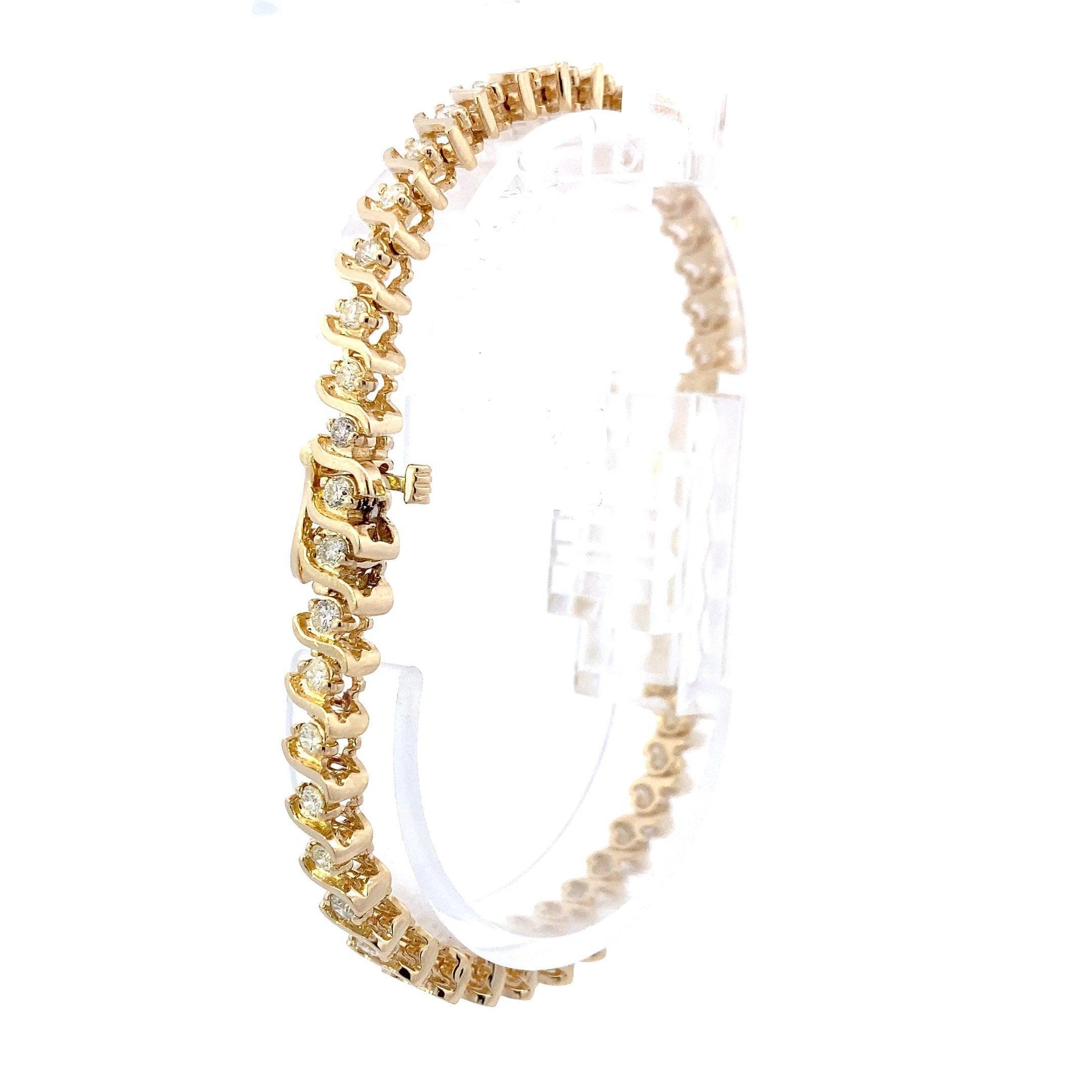 14K Yellow Gold Diamond Tennis Bracelet - 2.25ct - ipawnishop.com