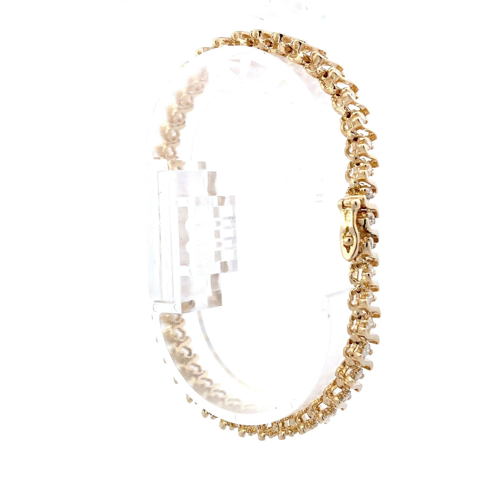 Pulsera de Tenis de Diamantes de Oro Amarillo 14K - 2.25ct - ipawnishop.com