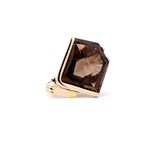 14K Yellow Gold Freeform Smokey Citrine Ring - ipawnishop.com
