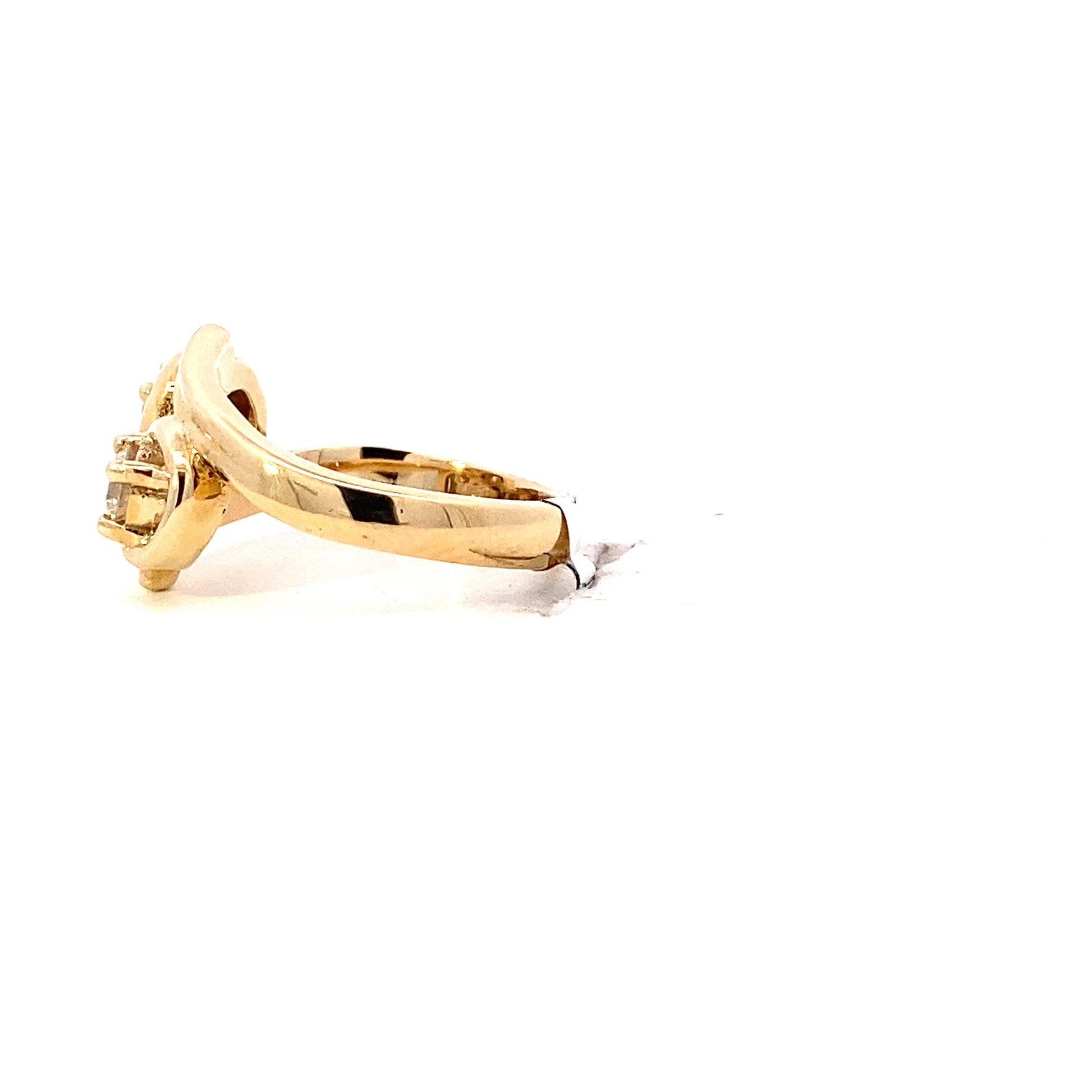 14K Oro Amarillo Infinito Diseño Anillo de Diamantes de la Mujer - 0.42ct - ipawnishop.com