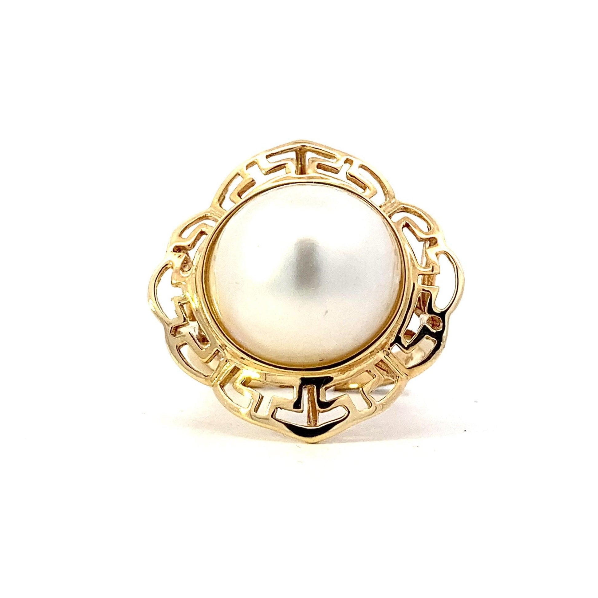 14K Yellow Gold Mabe Pearl Ring - ipawnishop.com