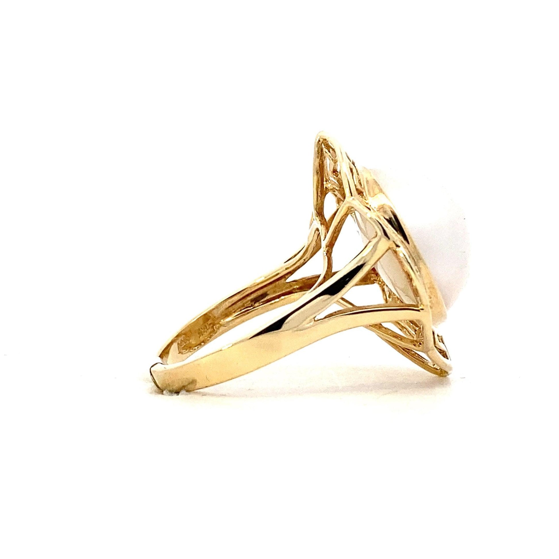 14K Yellow Gold Mabe Pearl Ring - ipawnishop.com