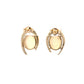 14K Yellow Gold Oval Opal Earrings - ipawnishop.com