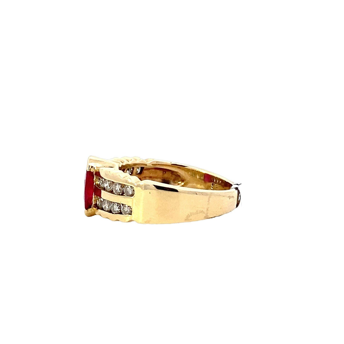 14K Yellow Gold Ruby Women's Diamond Ring - 0.50ct - ipawnishop.com