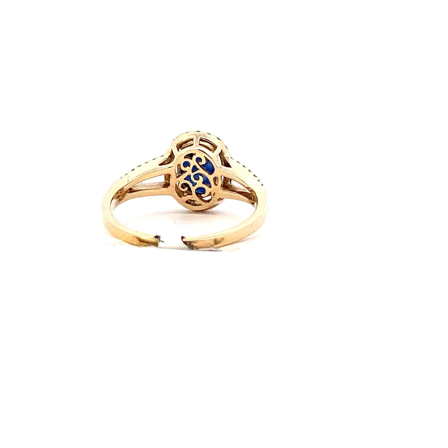 14K Yellow Gold Sapphire Women's Diamond Ring - 0.26ct - ipawnishop.com
