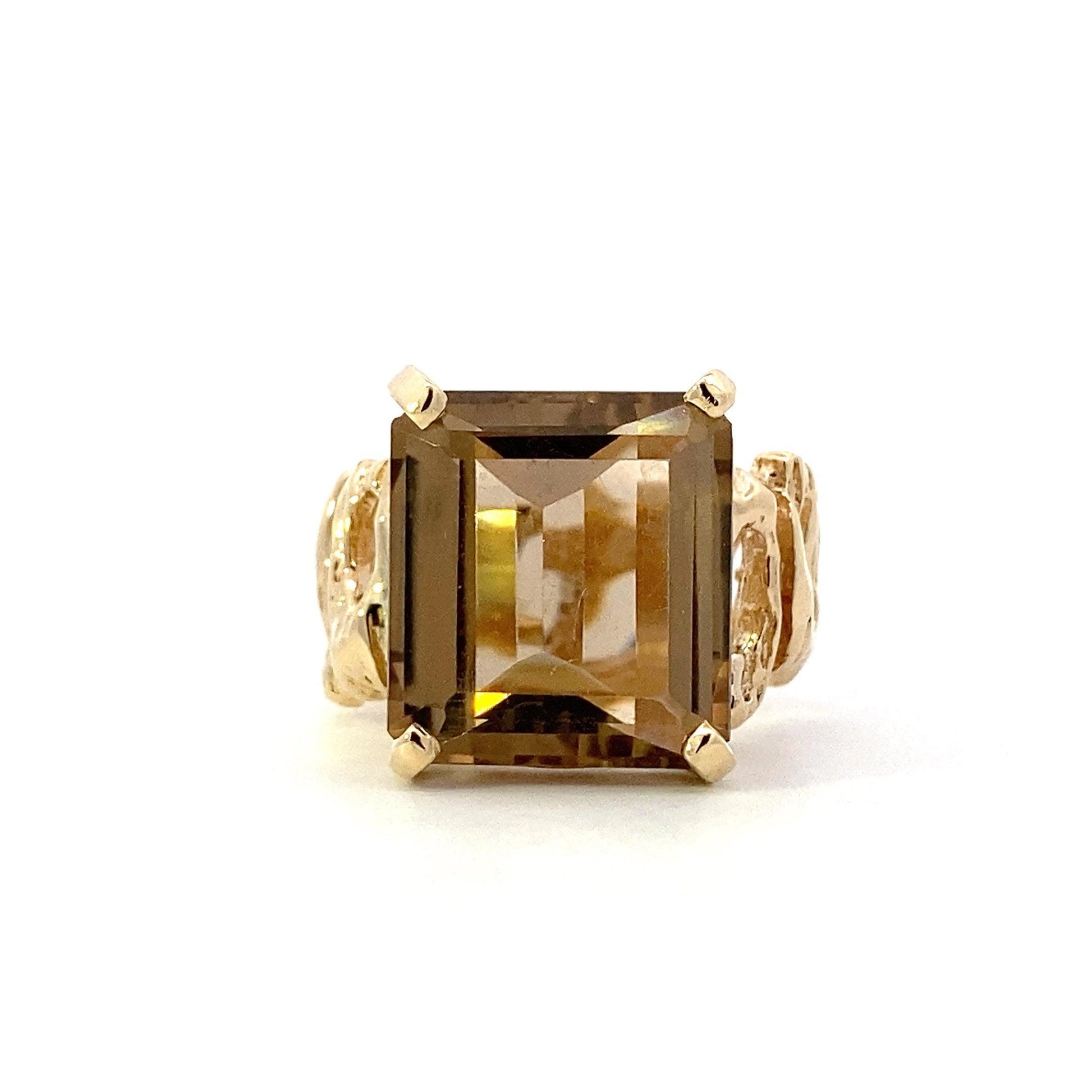 14K Yellow Gold Smokey Quartz Nugget Ring - ipawnishop.com