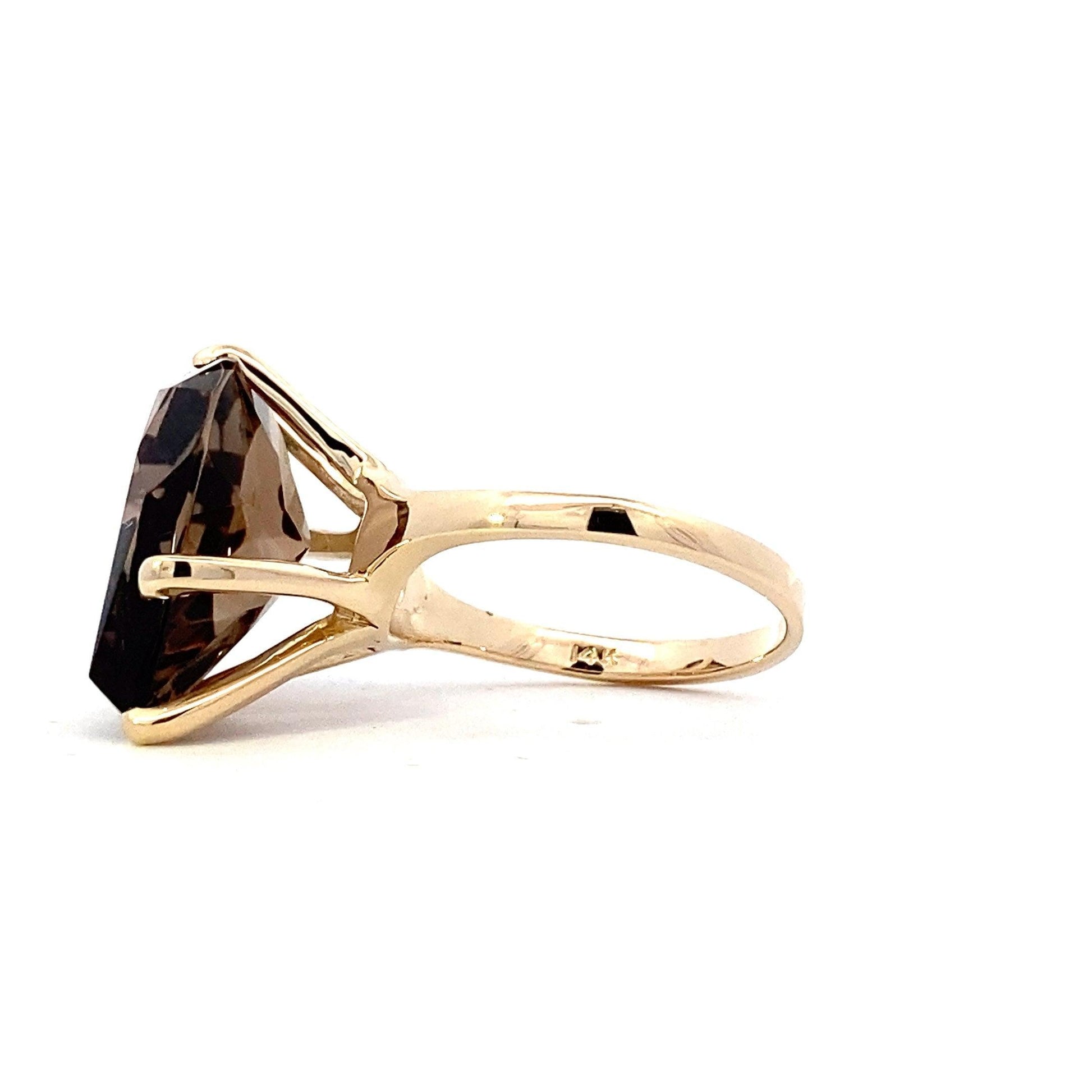 14K Yellow Gold Smokey Quartz Ring - ipawnishop.com