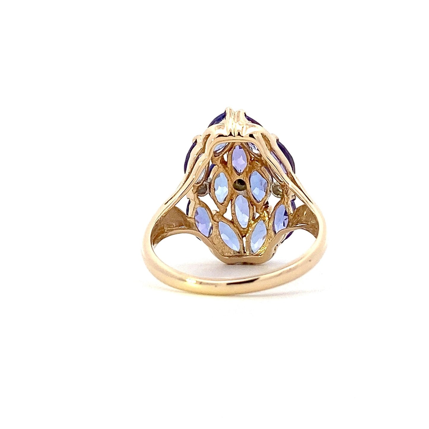 14K Yellow Gold Tanzanite Women's Diamond Ring - 0.02ct - ipawnishop.com