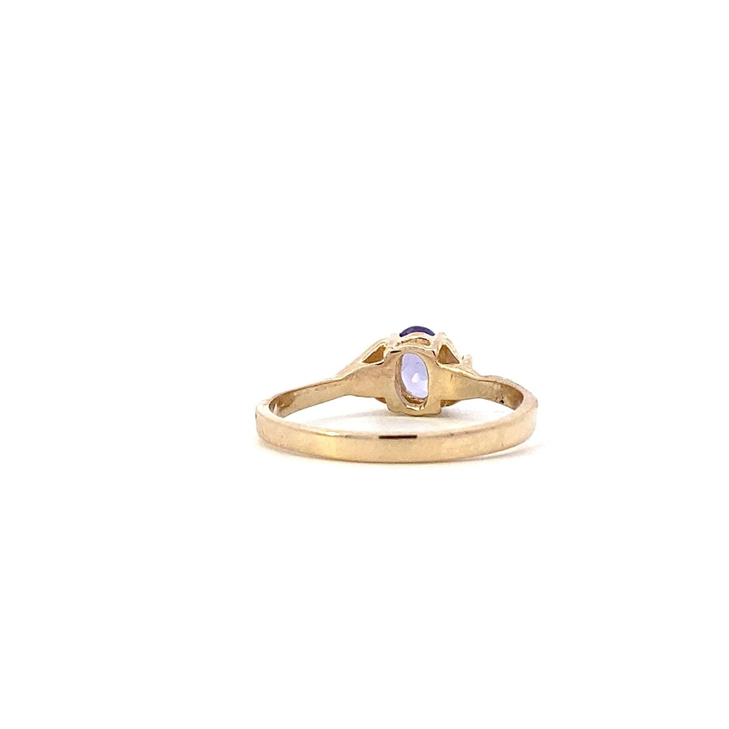 14K Yellow Gold Tanzanite Women's Diamond Ring - 0.03ct - ipawnishop.com