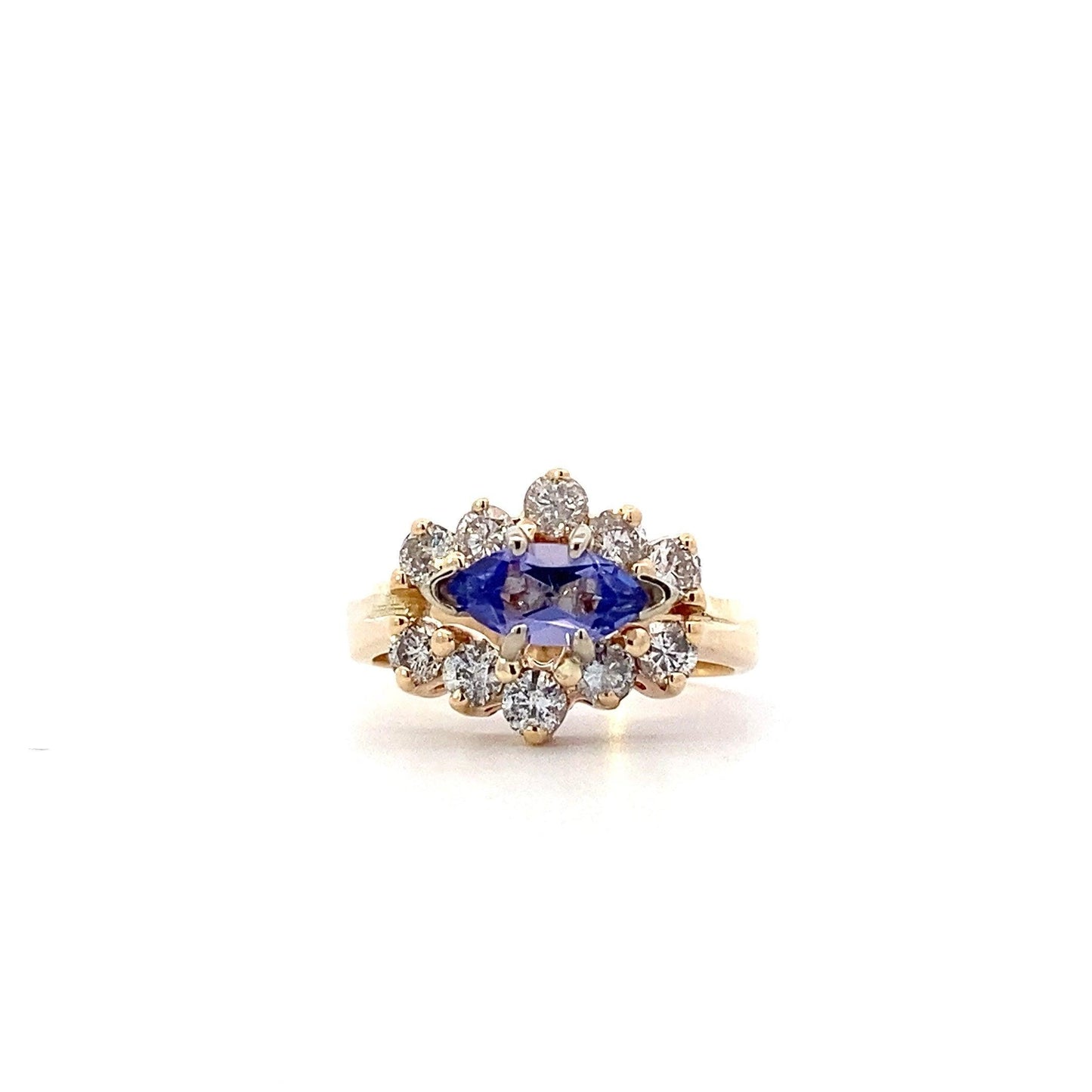 14K Yellow Gold Tanzanite Women's Diamond Ring - 0.80ct - ipawnishop.com