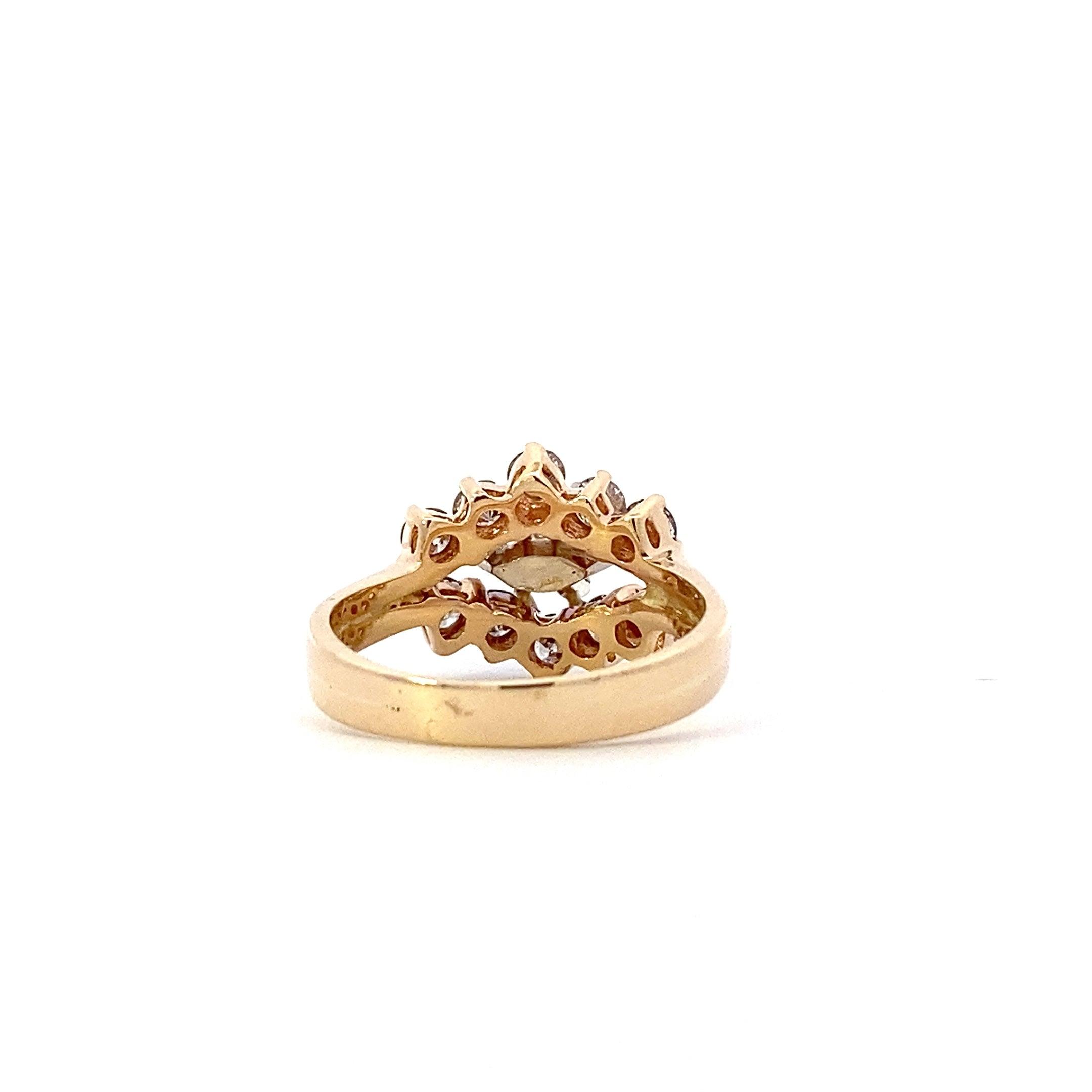 14K Yellow Gold Tanzanite Women's Diamond Ring - 0.80ct - ipawnishop.com