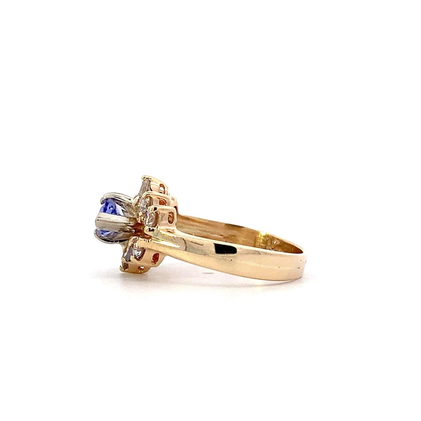 14K Yellow Gold Tanzanite Women's Diamond Ring - 0.80ct - ipawnishop.com