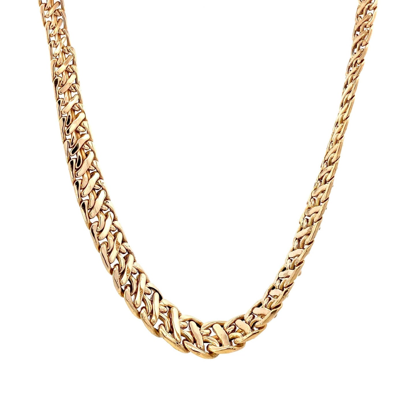 14K Yellow Gold Tapered Double Curb Hollow Chain - ipawnishop.com