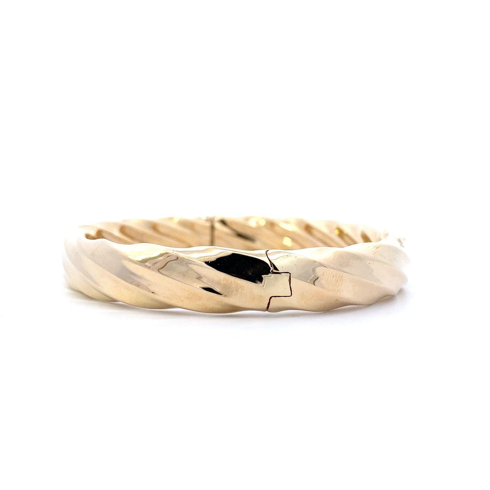 14K Yellow Gold Twisted Bangle - ipawnishop.com