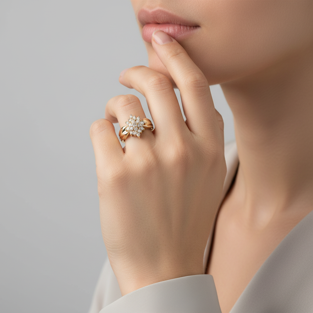 14K Yellow Gold Women's Diamond Ring - 0.43ct