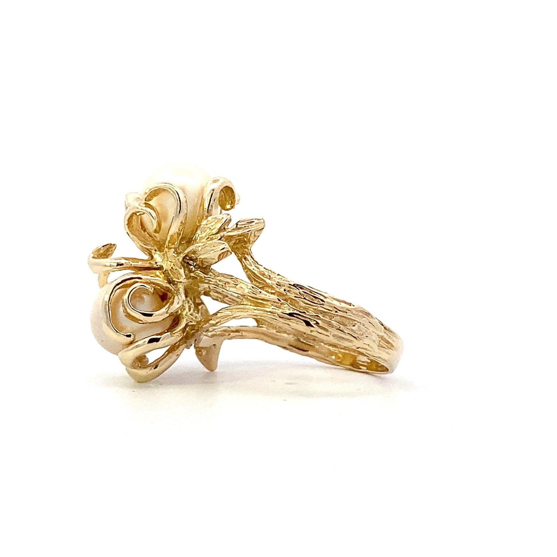 Anillo de Perlas para Mujer en Oro Amarillo 14K - ipawnishop.com