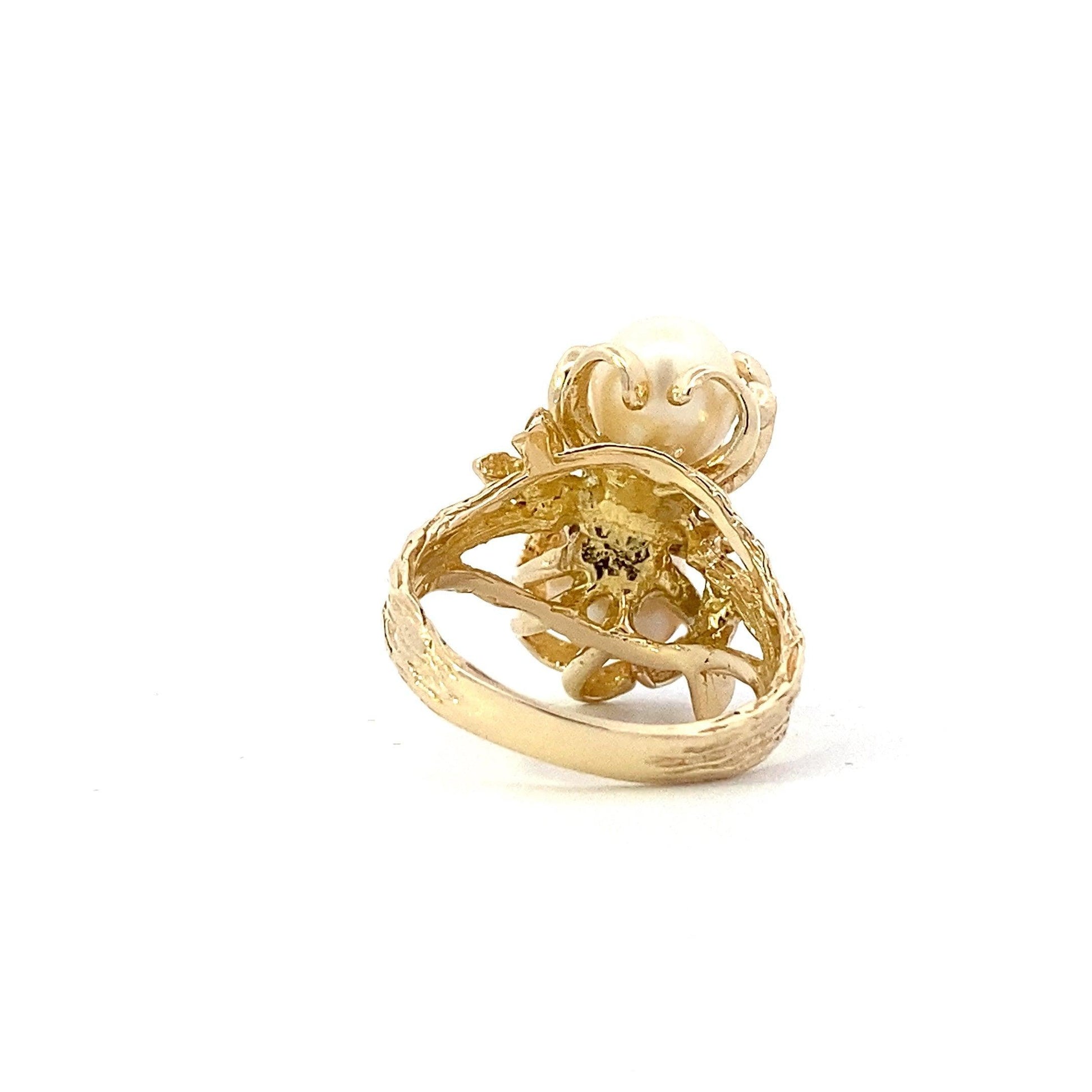 Anillo de Perlas para Mujer en Oro Amarillo 14K - ipawnishop.com