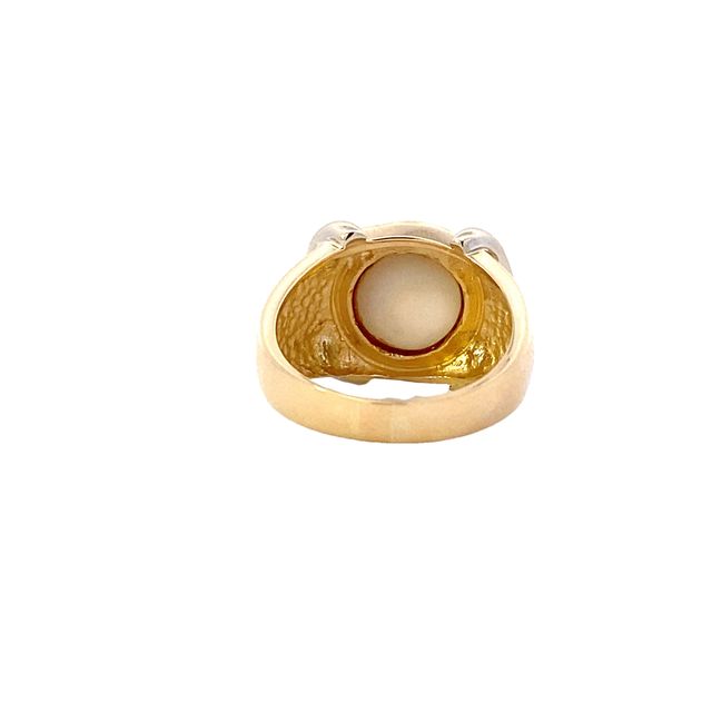 14K Yellow and White Gold Mabe Pearl Ring