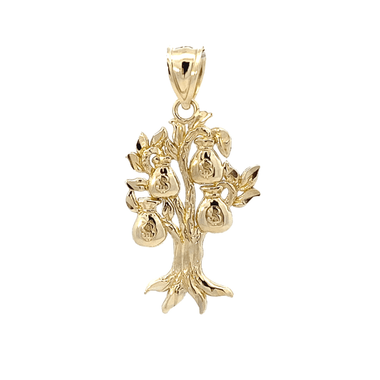 10K Yellow Gold Money Tree Pendant
