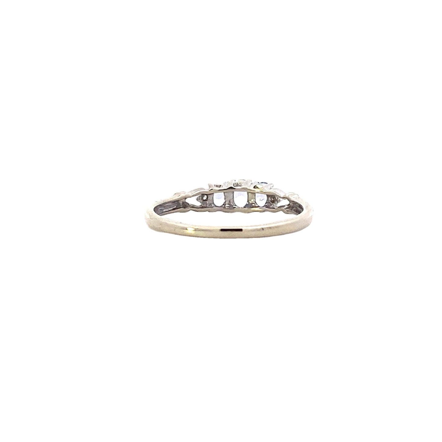 14K White Gold Diamond & Tanzanite Women's Ring - 0.05ct