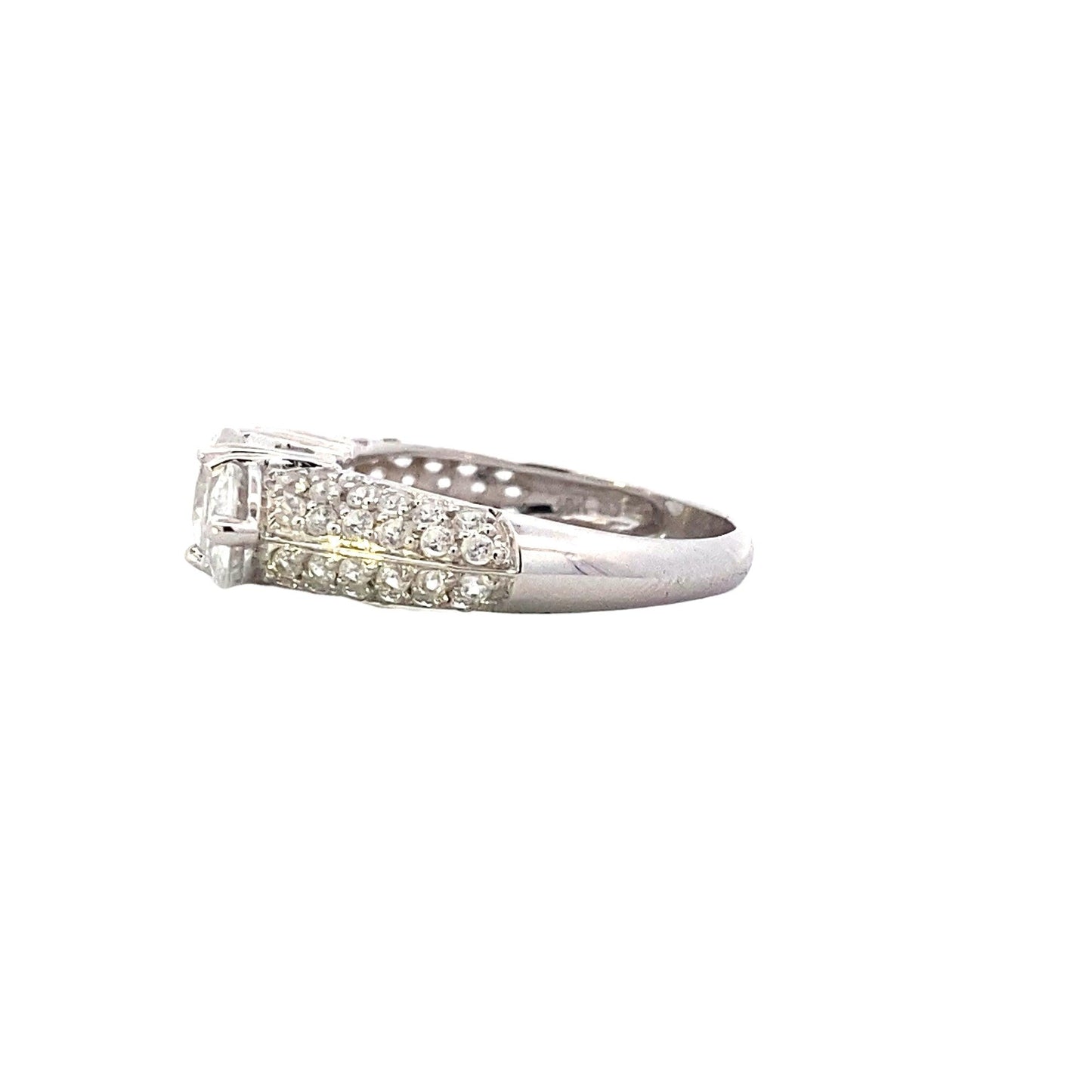 10K White Gold Women's White Topaz Ring