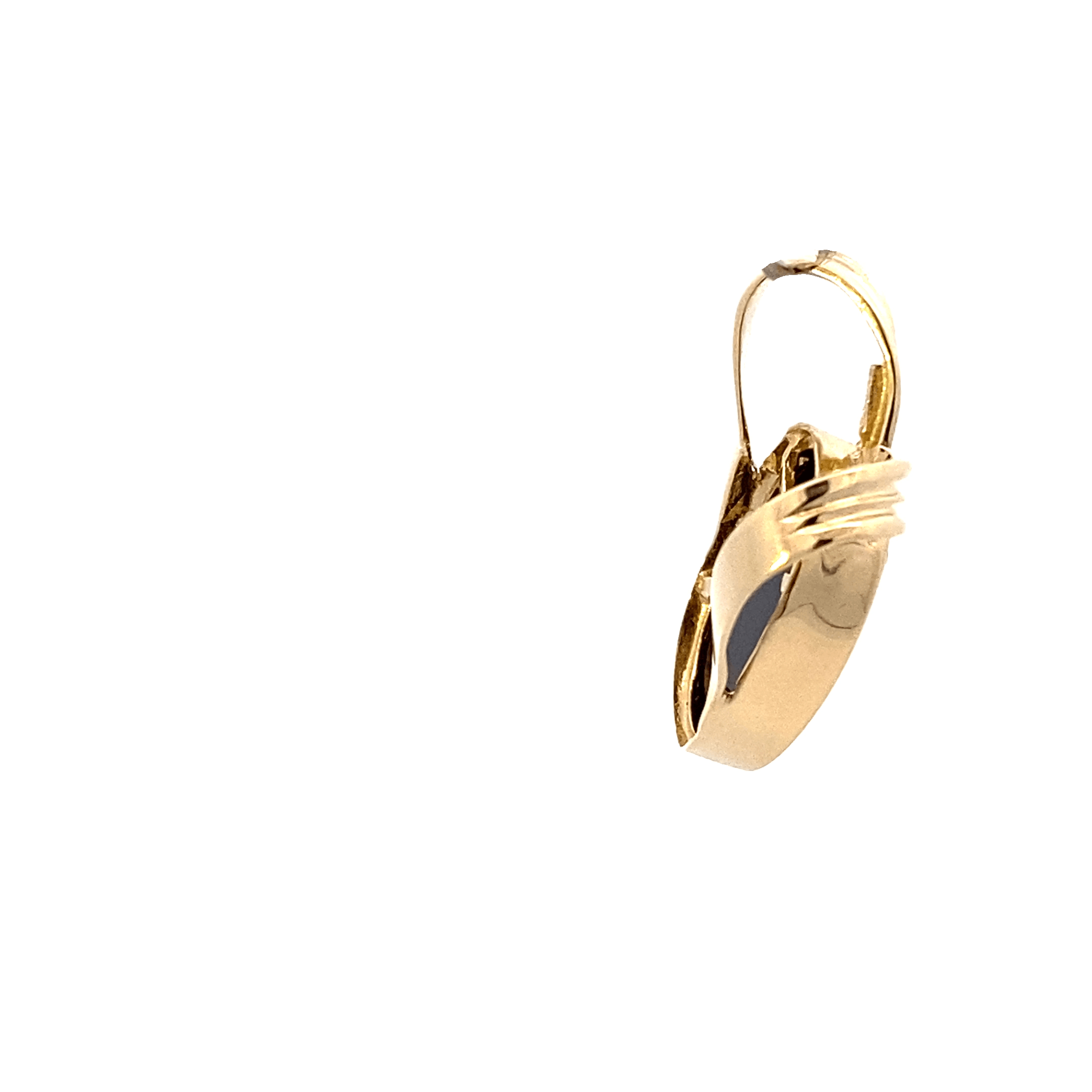 14K Yellow Gold Oval Opal Mosaic Cabochon Pendant
