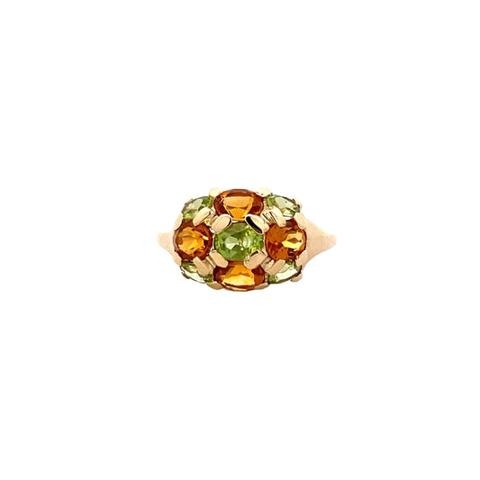 10K Yellow Gold Peridot & Citrine Ring