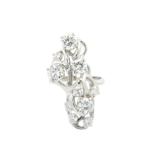14K White Gold Women's Diamond Ring - 2.30ct