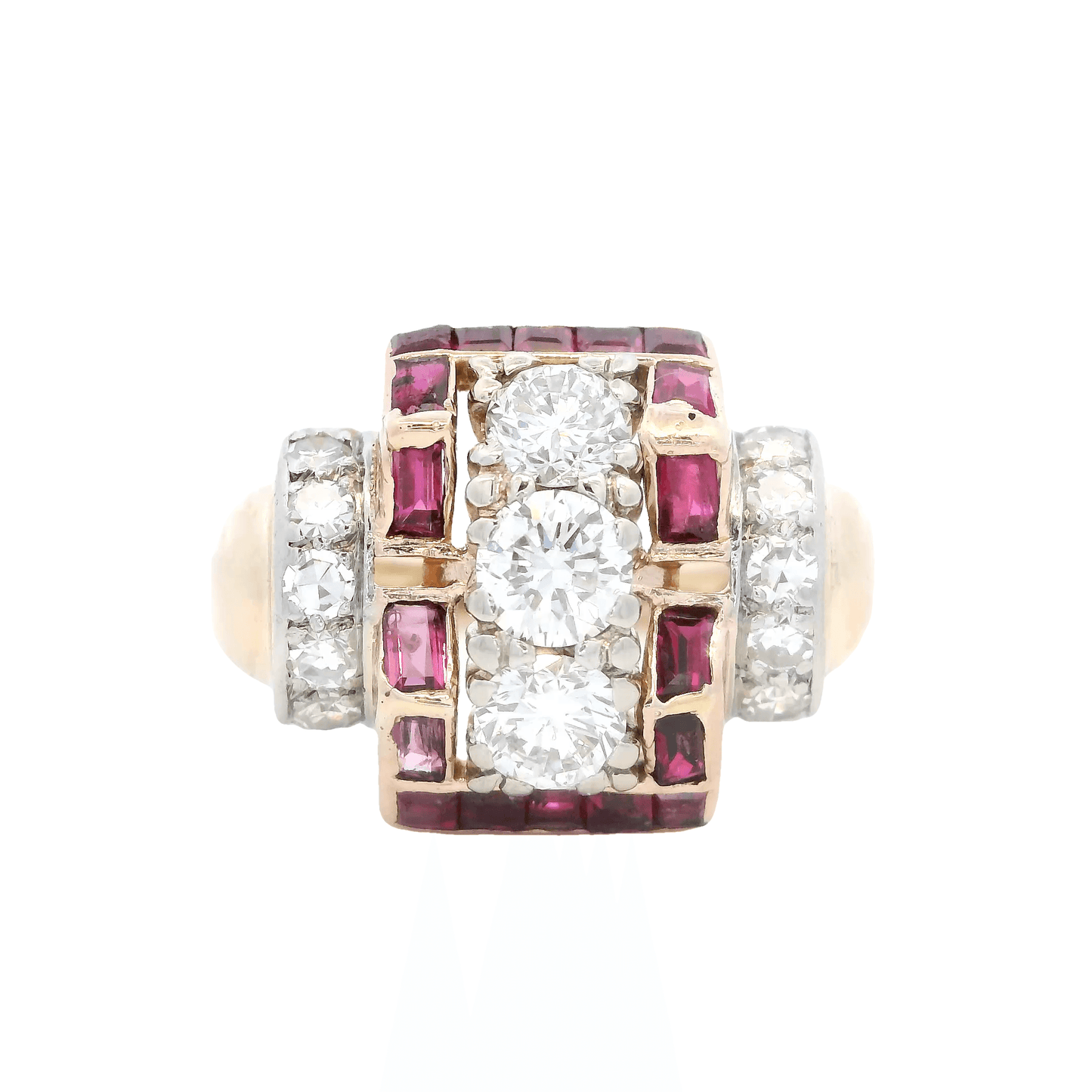 14K Yellow Gold Ruby & Diamond Ring - 1.20ct