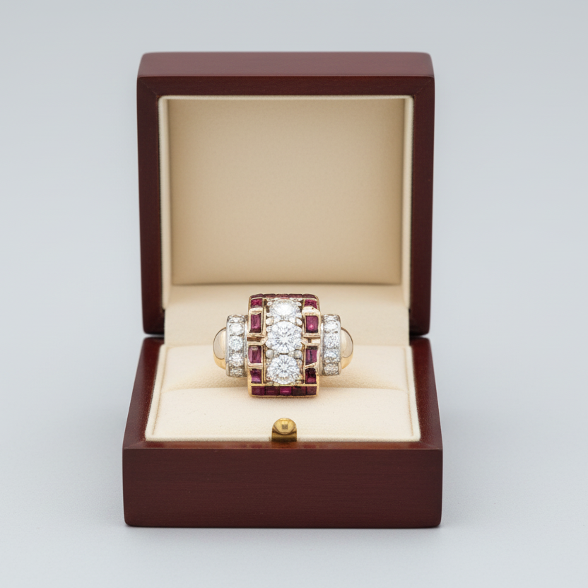 14K Yellow Gold Ruby & Diamond Ring - 1.20ct